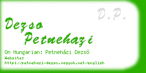 dezso petnehazi business card