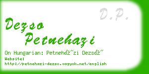 dezso petnehazi business card